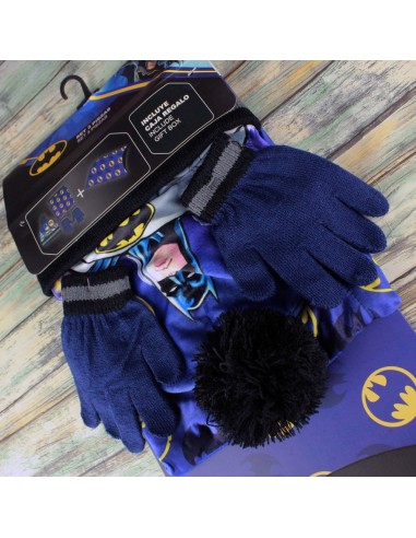 Set de regalo de gorro, guantes y bragas de Batman para niños