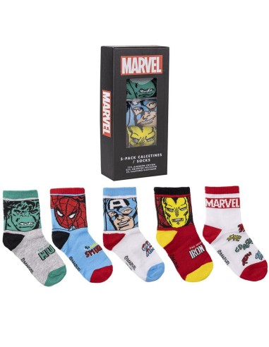 Set de regalo de 5 calcetines Marvel Vengadores para niños