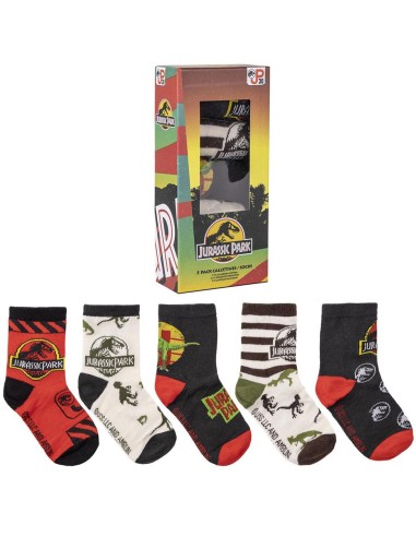 Set de regalo de 5 calcetines Jurassic Park para niños